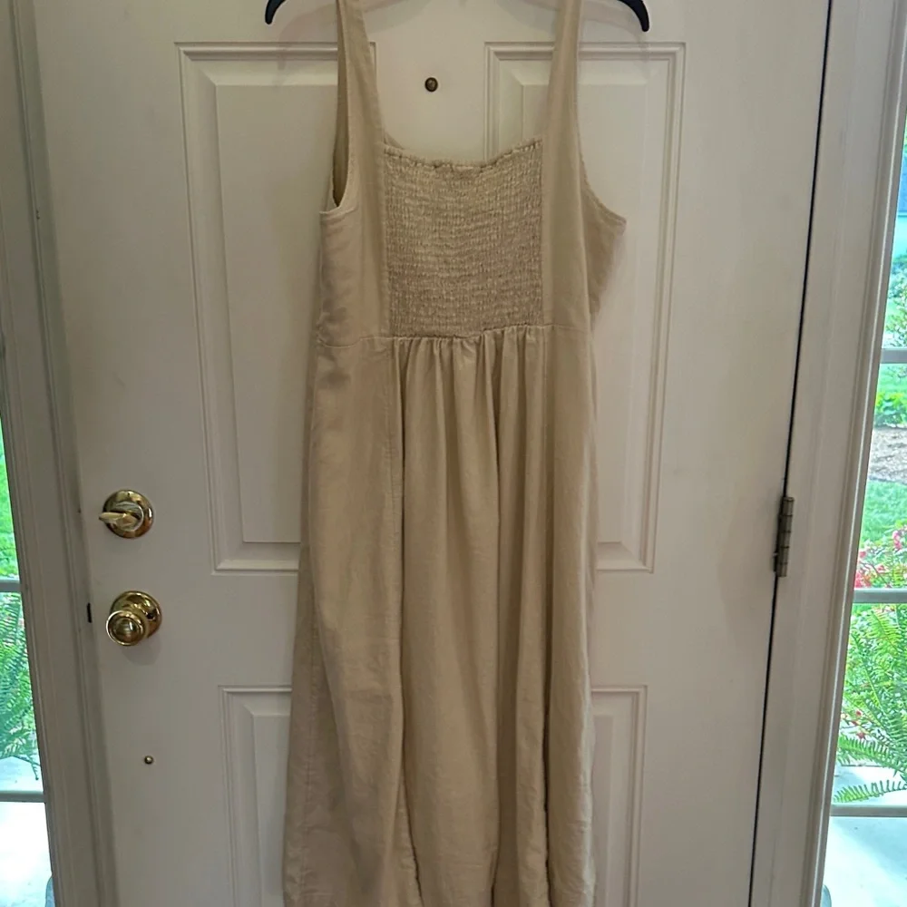 Old Navy Cream Slip-on Midi Dress with Slim Straps - Picture 6 of 6